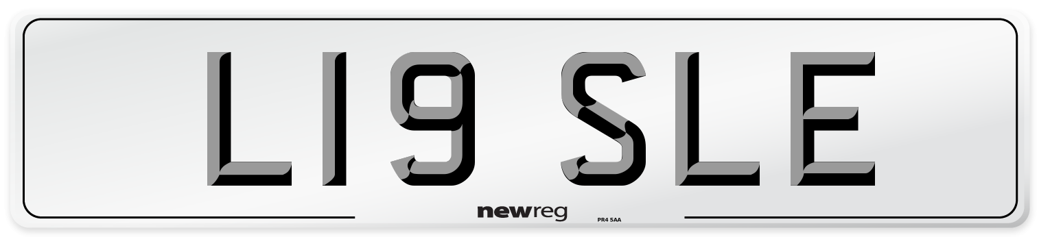 L19 SLE Number Plate from New Reg